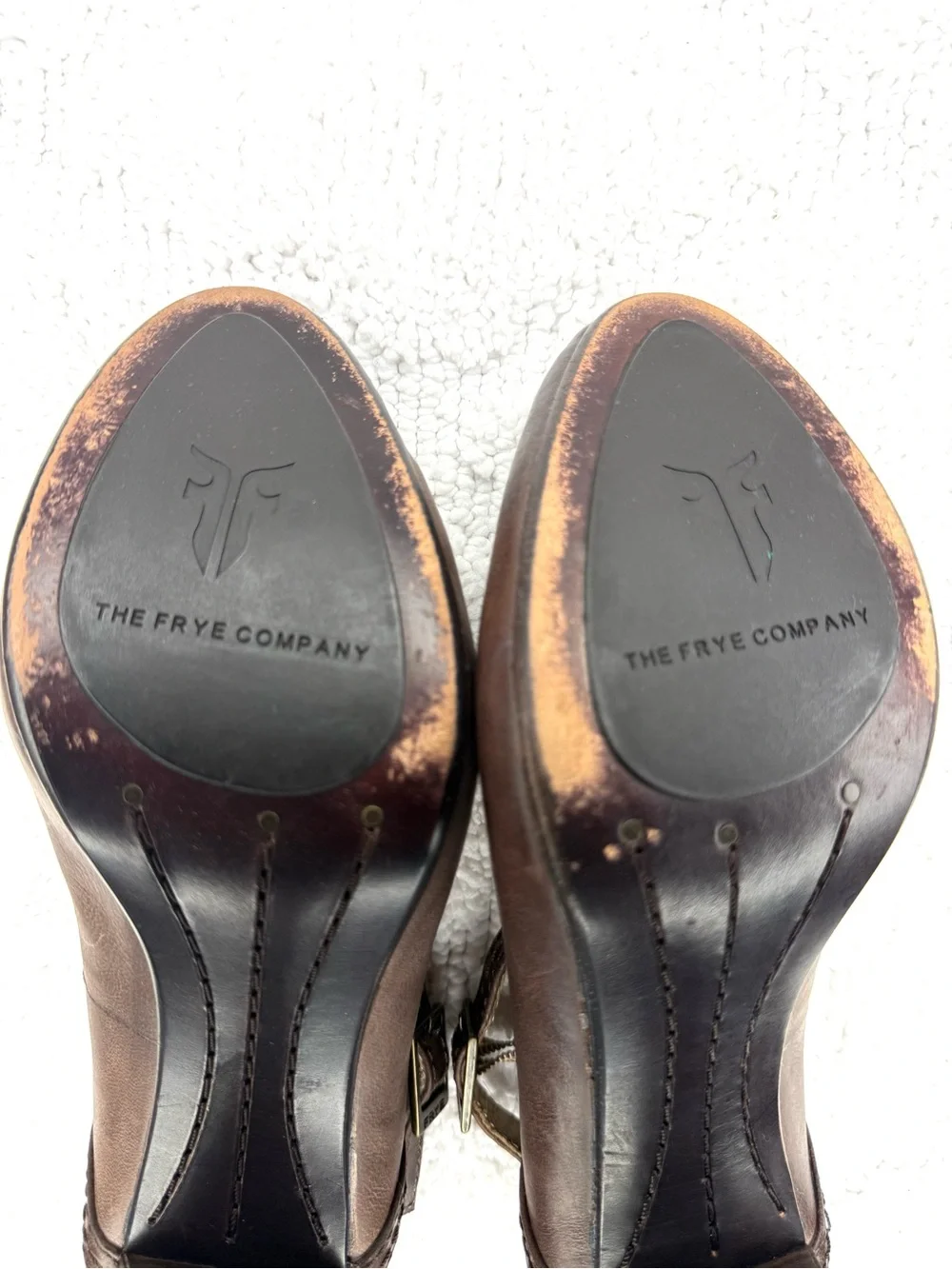 Frye Miranda Mary Jane Pumps Brown Leather Block Heels Womens 6.5 M